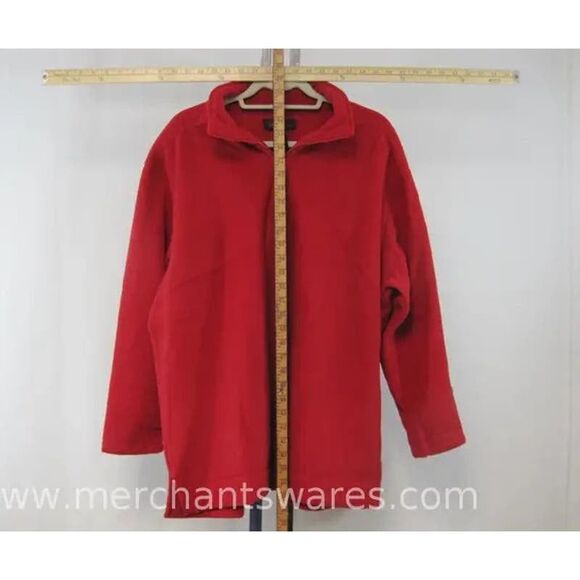 SALE!! NWT - Denim & Co RICH SCARLET Red Fleece 1/4 Zip Pullover, Size: XL-1X - Picture 3 of 7